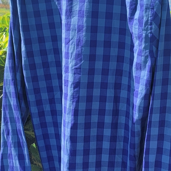 Goodthreads Button Up Shirt Mens XLarge Blue Checkered Slim Fit Casual Cotton. - Picture 3 of 7